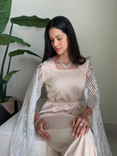 Load image into Gallery viewer, Luxurious Crepe Silk Kaftan with Embellished Sheer Sleeves