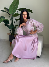 Load image into Gallery viewer, Glimmering Embellished Top with Crepe Silk Skirt Ensemble