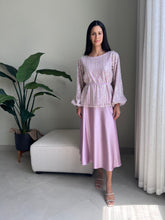 Load image into Gallery viewer, Glimmering Embellished Top with Crepe Silk Skirt Ensemble