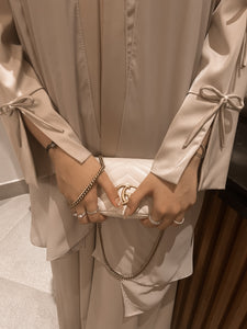 Bows Abaya in Beige