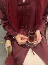 Load image into Gallery viewer, Bows Abaya in Burgundy
