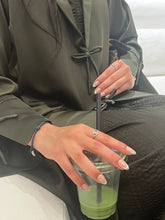 Load image into Gallery viewer, Bows Abaya in Olive
