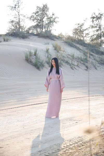 Pleated Purple Dress