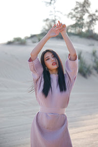 Pleated Purple Dress