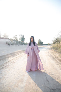 Pleated Purple Abaya