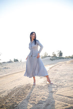 Load image into Gallery viewer, Pleated Grey Shirt &amp; Skirt Co-Ord Set
